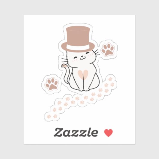 CUTE CAT CAT LOVERS HAT, FLOWER CAT  STICKER (Vel)