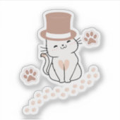CUTE CAT CAT LOVERS HAT, FLOWER CAT  STICKER (Voorkant)