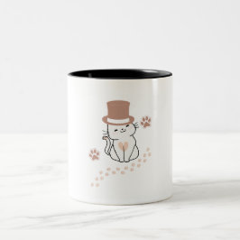 CUTE CAT CAT LOVERS HAT, FLOWER CAT  TWEEKLEURIGE KOFFIEMOK