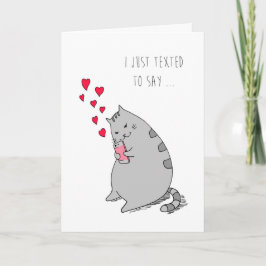Cute Cat Cat Textiel I Love You Feestdagen Kaart