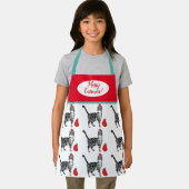 Cute Cat Cats Merry Kerstrode witte Kinderen Apron Schort (Insitu)