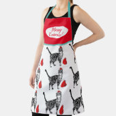 Cute Cat Cats Merry Kerstroet wit Apron Schort (Insitu)