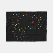 Cute Cat Christmas Light Graphic Cat Black Mom Lov Fleece Deken (Voorkant (Horizontaal))