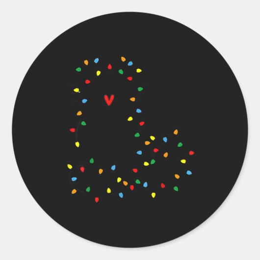 Cute Cat Christmas Light Graphic Cat Black Mom Lov Ronde Sticker (Voorkant)