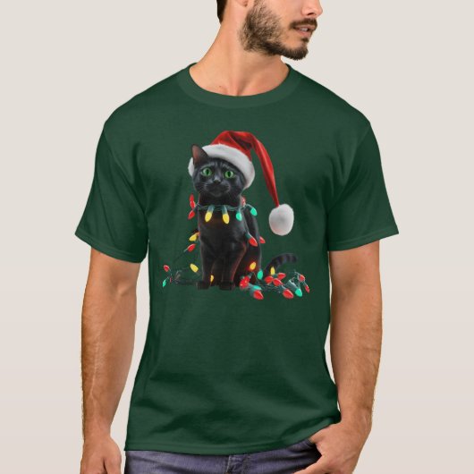 Cute Cat Christmas T-shirt (Voorkant)