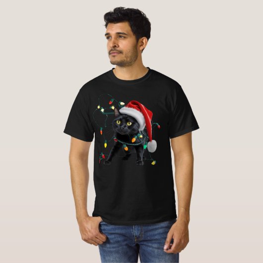 Cute Cat Christmas T-shirt (Voorkant volledig)