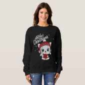 Cute Cat Christmas Top Kitten Santa s Cat Charact (Voorkant volledig)