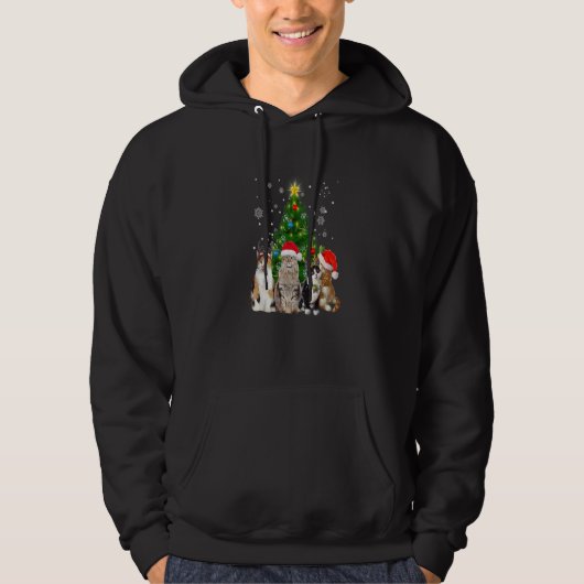 Cute Cat Christmas Tree Cat  Xmas Cat Mom Women Ki Hoodie (Voorkant)