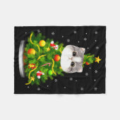 Cute Cat Christmas Tree Holiday Cat Lovers Xmas Wo Fleece Deken (Voorkant (Horizontaal))