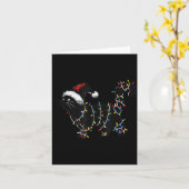 Cute Cat Christmas Tree Lights Funny Santa Kitten  Kaart (Gele Bloem)