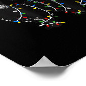 Cute Cat Christmas Tree Lights Funny Santa Kitten  Poster (Hoek)