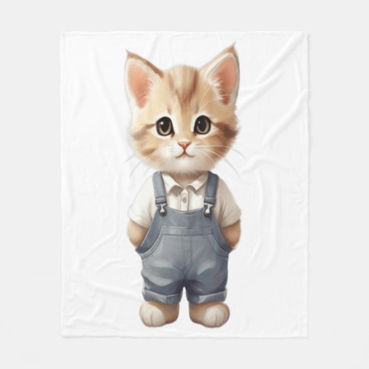 Cute Cat Classic T-Shirt Fleece Deken (Voorkant)