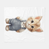 Cute Cat Classic T-Shirt Fleece Deken (Voorkant (Horizontaal))