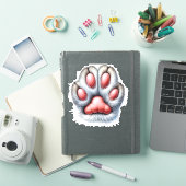Cute cat claw custom-cut vinyl sticker – decorate  (iPad Cover)