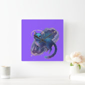 Cute Cat Clock Design Vierkante Klok (Huis)