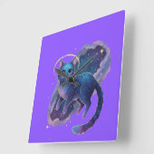 Cute Cat Clock Design Vierkante Klok (Hoek)