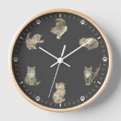 Cute Cat Clock - Gray  Cat Illustrations (Voorkant)