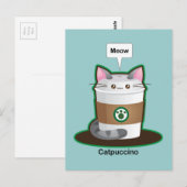 Cute Cat Coffee Briefkaart (Voorkant / Achterkant)