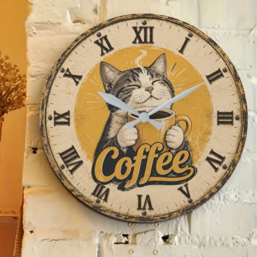 Cute Cat Coffee Grote Klok