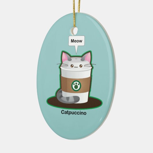 Cute Cat Coffee Keramisch Ornament (Links)