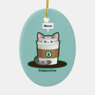 Cute Cat Coffee Keramisch Ornament