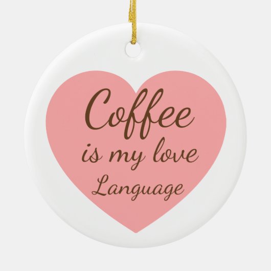 Cute Cat Coffee Love Language Keramisch Ornament (Achterkant)