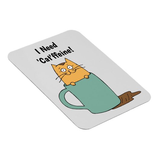 Cute Cat Coffee Magnet Magneet (Rechterzijde)