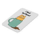 Cute Cat Coffee Magnet Magneet (Linkerzijde)