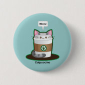 Cute Cat Coffee Ronde Button 5,7 Cm (Voorkant)