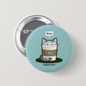 Cute Cat Coffee Ronde Button 5,7 Cm (Voorkant /achterkant)