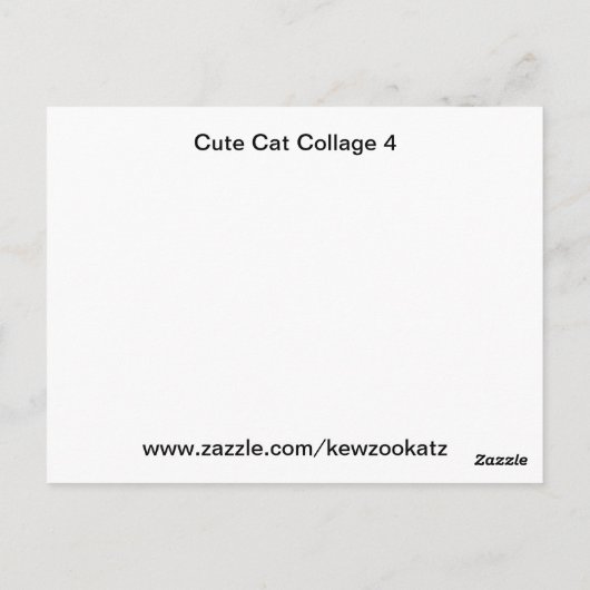 Cute Cat Collage 4 Briefkaart (Achterkant)