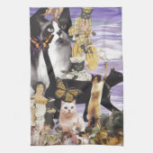 Cute Cat Collage 4 Theedoek (Verticaal)