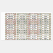 Cute Cat Collage Beige Blue Pink Pattern Name Labels (Vel)