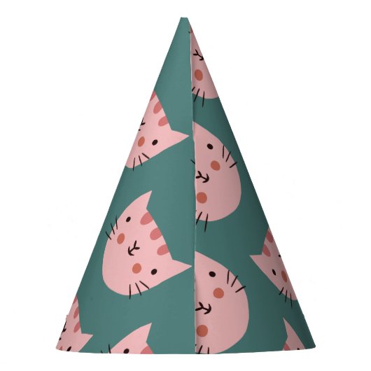 Cute Cat colorful Birthday Feesthoedjes (Achterkant)