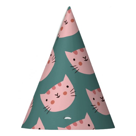 Cute Cat colorful Birthday Feesthoedjes (Links)