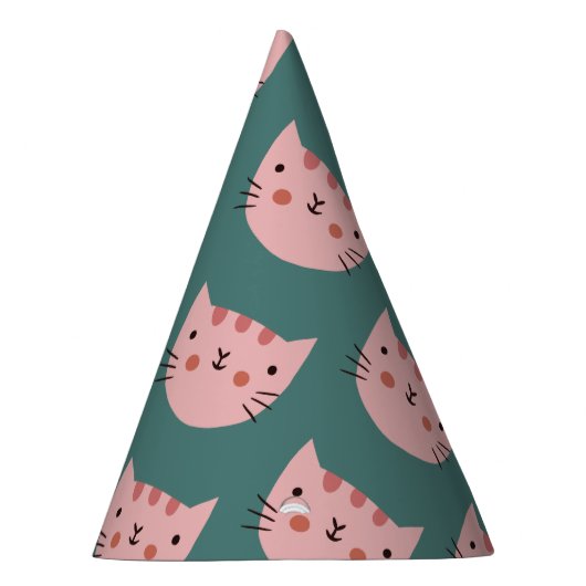 Cute Cat colorful Birthday Feesthoedjes (Rechts)