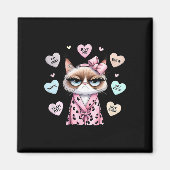 Cute Cat Conversation Heart Anti Valentines Day  Magneet (Voorkant)