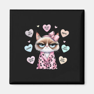 Cute Cat Conversation Heart Anti Valentines Day  Magneet