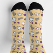 Cute Cat Cool Hippie Yellow Socks Sokken (Top)
