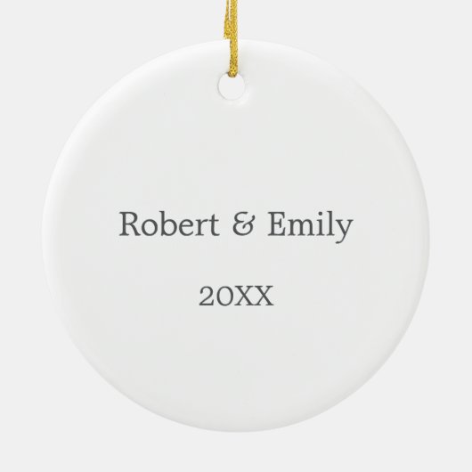 Cute Cat Couple Flowers Custom initial name year  Keramisch Ornament (Achterkant)