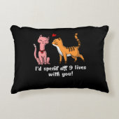 Cute Cat Couple Funny Kittens Valentijnsdag Accent Kussen (Voorkant)