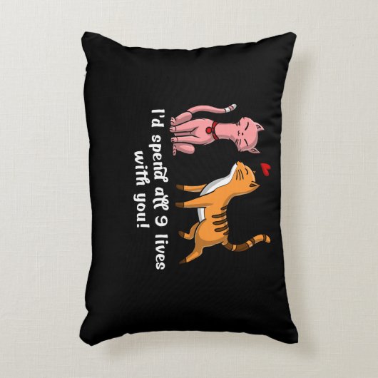 Cute Cat Couple Funny Kittens Valentijnsdag Accent Kussen (Voorkant(Verticaal))