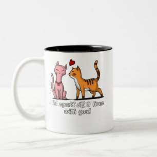 Cute Cat Couple Funny Kittens Valentijnsdag Tweekleurige Koffiemok