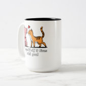 Cute Cat Couple Funny Kittens Valentijnsdag Tweekleurige Koffiemok (Voorkant links)
