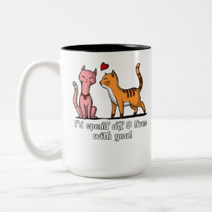 Cute Cat Couple Funny Kittens Valentijnsdag Tweekleurige Koffiemok