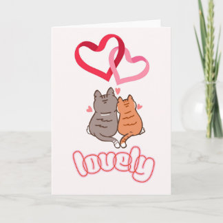Cute Cat Couple Love Card - Romantic Valentine Ann Kaart