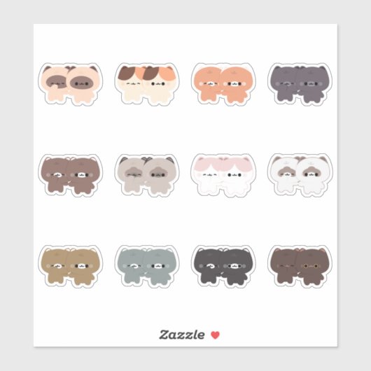 Cute Cat Couple Sticker (Vel)