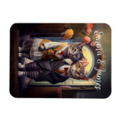 Cute Cat Couple Wedding -  Magneet (Horizontaal)