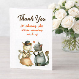 Cute Cat Couple Wedding Thank You Bedankkaart