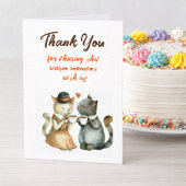 Cute Cat Couple Wedding Thank You Bedankkaart